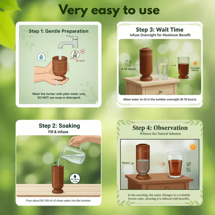 Sugar Balance Vijaysar Wood Glass (Ayurvedic)